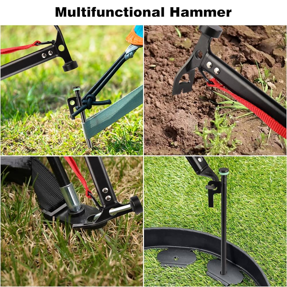 Amazon.co.jp: テント杭とハンマーセット 4個パック 高耐久 10